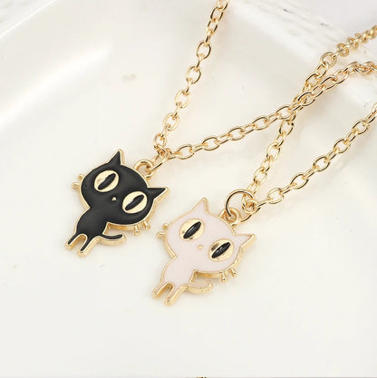 Cute Cartoon Cat Animal Pendant Necklace For Girls Women Lovely Kitten Neko Birthday Party Jewelry Accessories Gift 2024 Trend