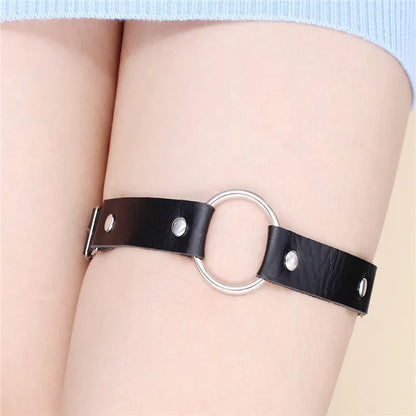 2022 Fashion Womens Sexy Elasticity Harness Heart Leg Chain Garter Belts Cosplay Spike High Quality Elastic Thigh Ring Garter