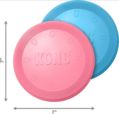 KONG Puppy Flyer Dog Toy, Blue/Pink