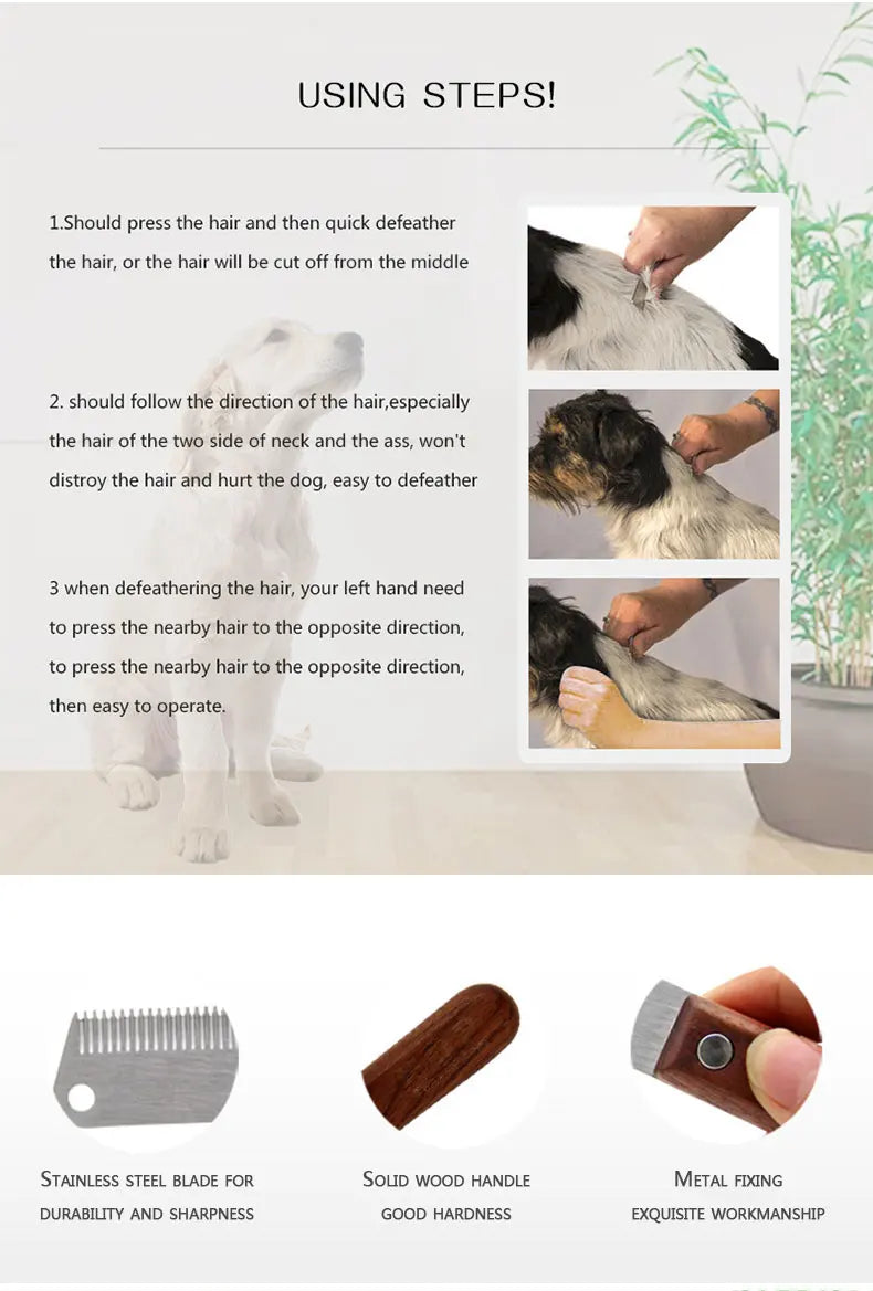 Pet Hair Shedding Comb Cat Brush Grooming Tool Dog Hair Removal Knife For Matted Long Hair Curly Pet Brush Combs Cleaning Tool