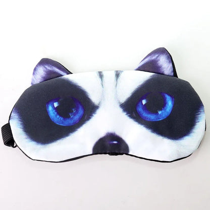 1PCS 3D Sleeping Mask Cute Cartoon Cat Dog Sleeping Eye Mask Eyeshade Cover Soft Portable Animal Blindfold Eyepatch Eye Cover