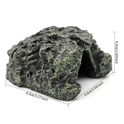 Fish Hiding Cave Aquarium Non-Toxic High Simulation Crawling Turtle Reptile Basking Hide Habitat Tank Decoration Ornament