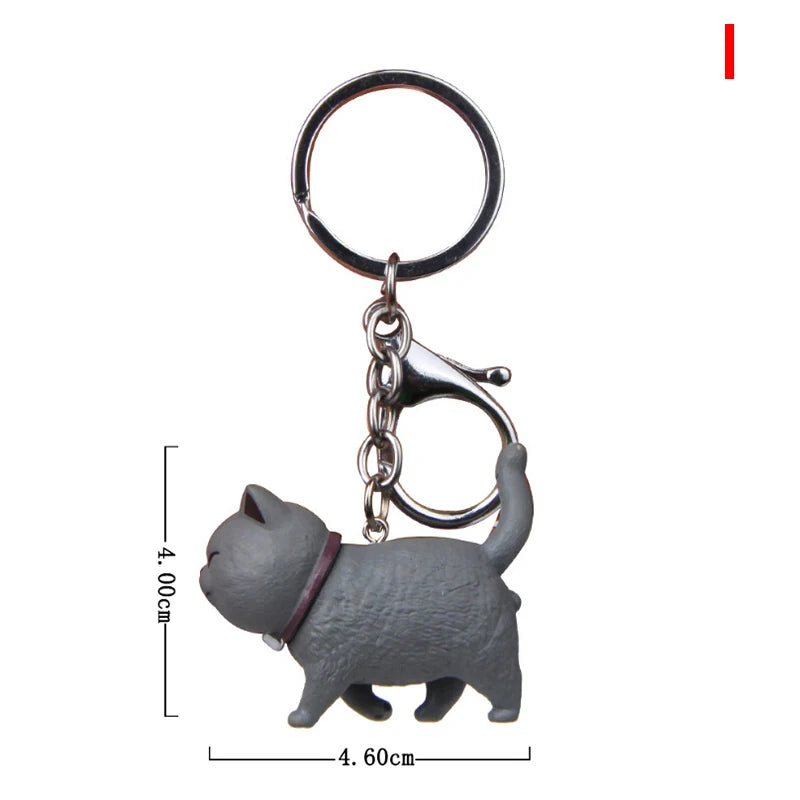 1Pc 10.5cm Cute Cartoon Cat Pendant Key Rings Kitten Cat Key Chain Shake Head Car Bag Keychains