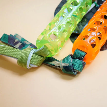 CAITEC Dog Toys Soft Rubber Treat Cylinder with Knotted Streamer Suitable for Foraging Pet Toys with Video