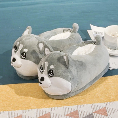 卡通冬季保暖拖鞋卡哇伊倉鼠獨角獸毛絨鞋軟底平底家居棉鞋女童女落地靜音防滑