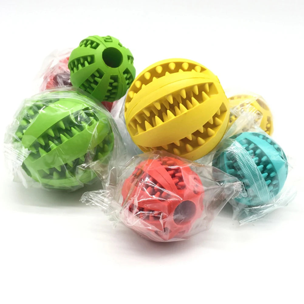 Dog Food Treat Feeder Funny Pet Interactive Rubber Ball Dogs Chew Toy Tooth Cleaning Ball Puppy Training Bite Resistant Toy Ball