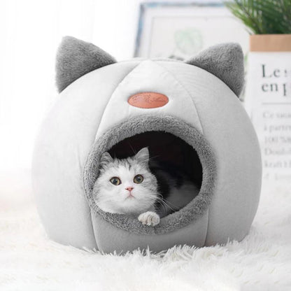 冬の猫用ベッド、深い眠りの快適さ、小さなマットバスケット、小型犬用ハウス、ペットテント、居心地の良い洞窟、屋内用キャマガト