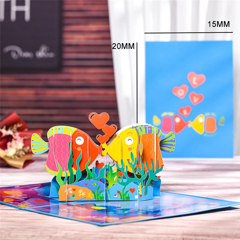 3D Animals Pop up Card Birthday Greeting Card Butterfly