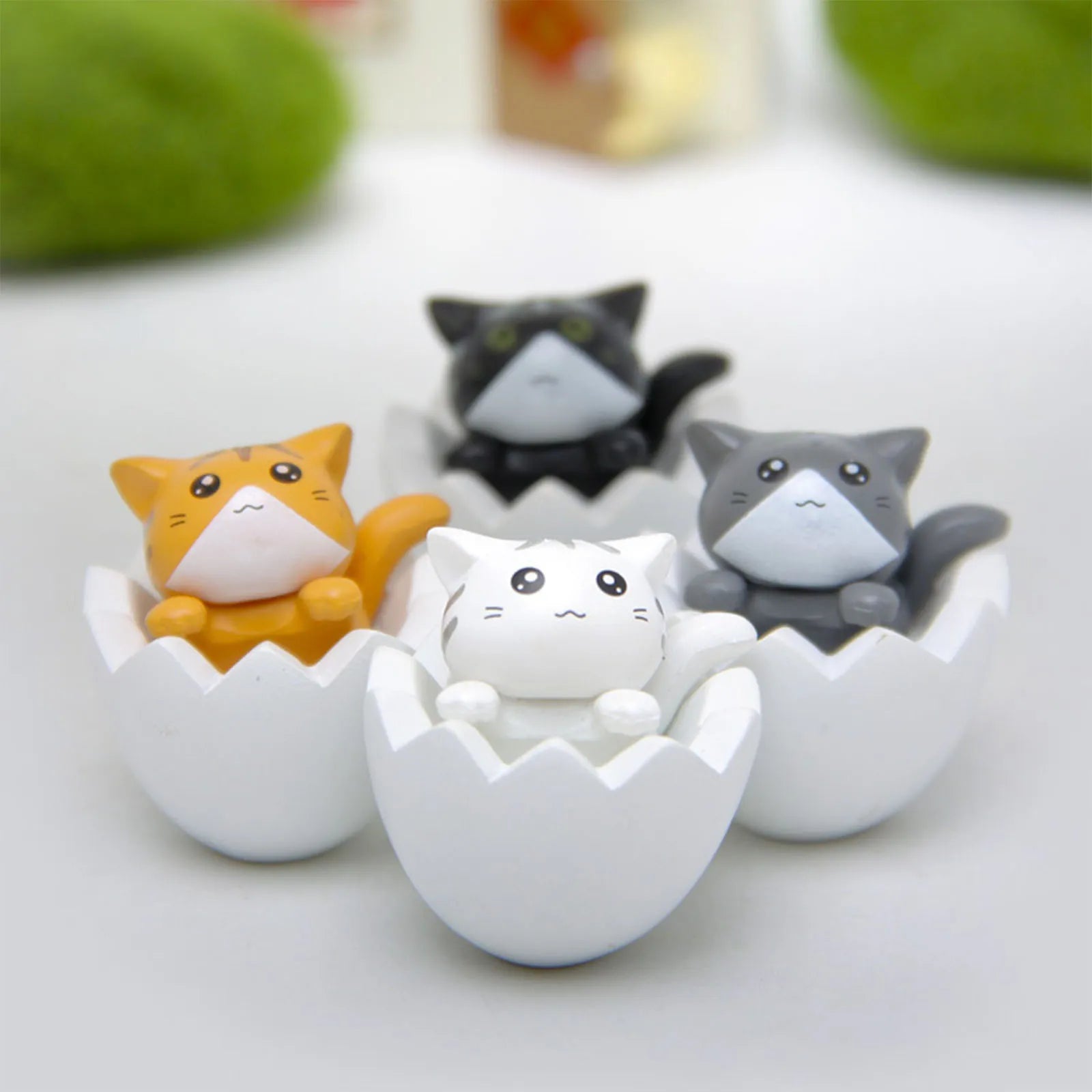 Cute Cat Ornaments Kawaii Bell Cat Animal Fairy Garden Figurines Accessories Home Decoration Desktop  Model Birthday Gift Gif