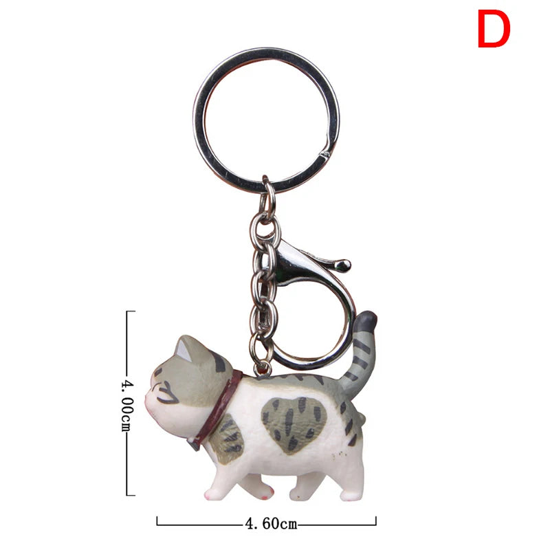 1Pc 10.5cm Cute Cartoon Cat Pendant Key Rings Kitten Cat Key Chain Shake Head Car Bag Keychains