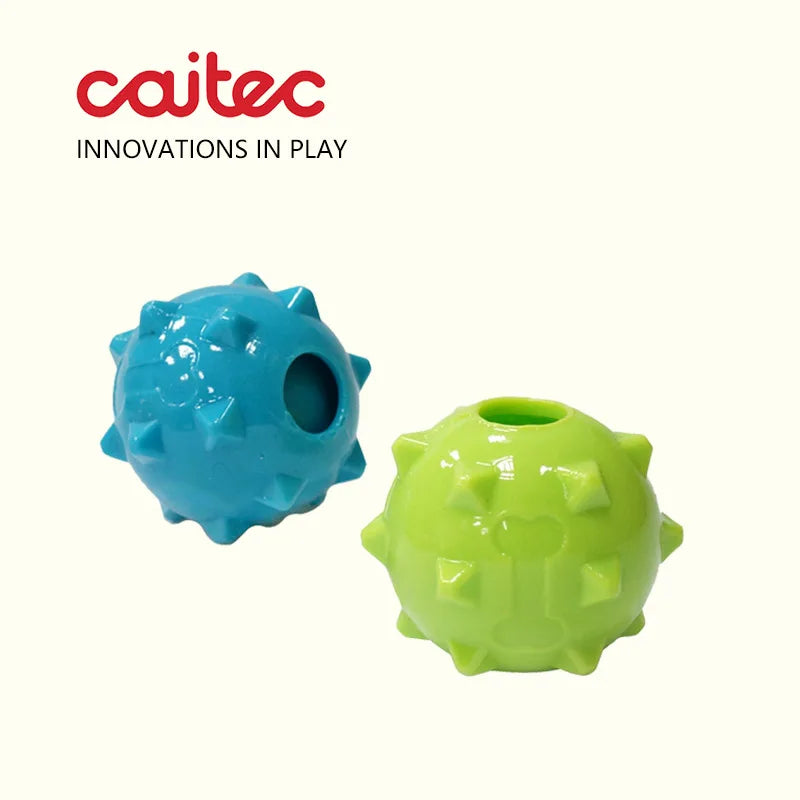 CAITEC Dog Toys Squeaking Ball Floatable Springy Squeaky Bite Resistant Double layer Soft Great for Tossing and Chasing