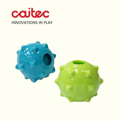 CAITEC Dog Toys Squeaking Ball Floatable Springy Squeaky Bite Resistant Double layer Soft Great for Tossing and Chasing