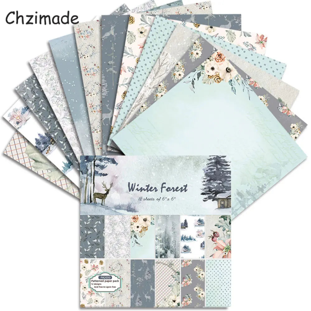 12Sheets Vintage Flower Scrapbooking Material Paper Pads Art Background 6x6