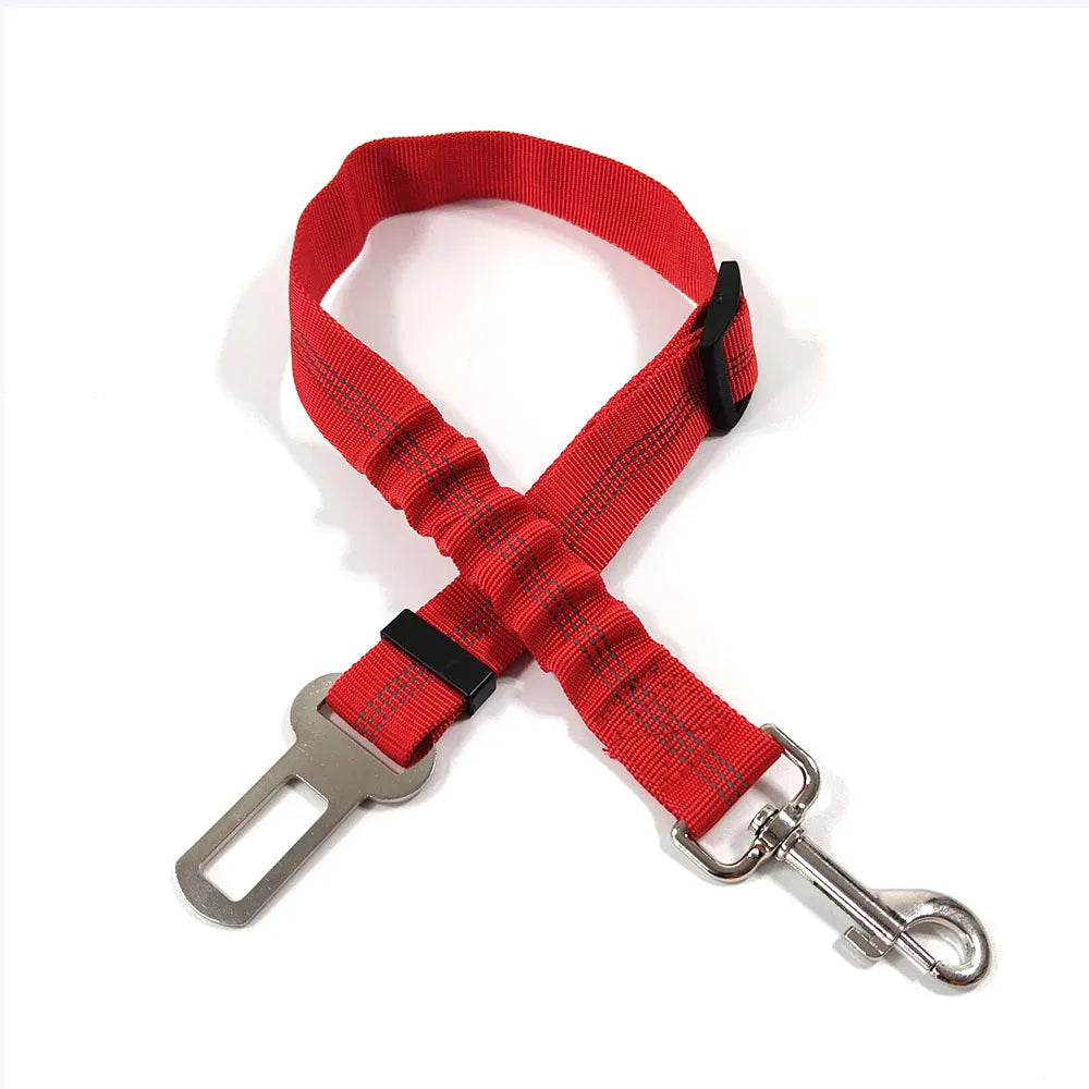 Adjustable Dog Car Seat Belt Harness for Dogs Nylon Reflective Cushioning Elasticity Car Travel Dog Accessories for Dogs