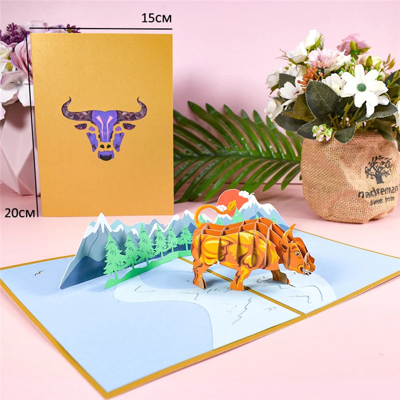 3D Animals Pop up Card Birthday Greeting Card Butterfly