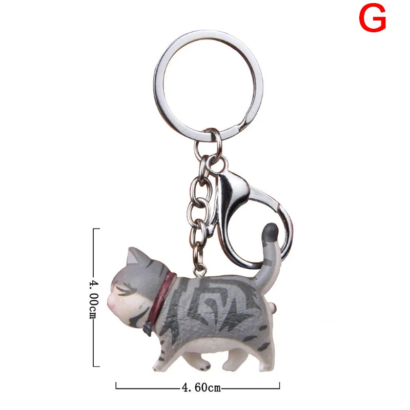 1Pc 10.5cm Cute Cartoon Cat Pendant Key Rings Kitten Cat Key Chain Shake Head Car Bag Keychains