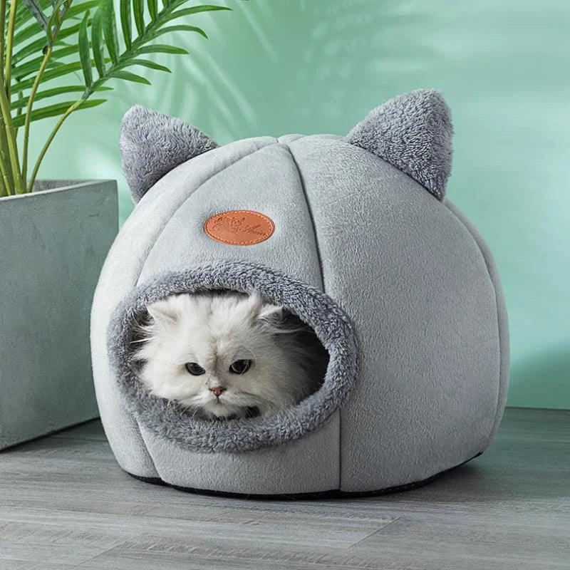 冬の猫用ベッド、深い眠りの快適さ、小さなマットバスケット、小型犬用ハウス、ペットテント、居心地の良い洞窟、屋内用キャマガト