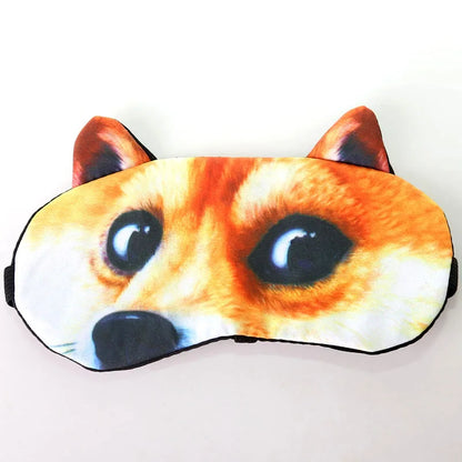 1PCS 3D Sleeping Mask Cute Cartoon Cat Dog Sleeping Eye Mask Eyeshade Cover Soft Portable Animal Blindfold Eyepatch Eye Cover