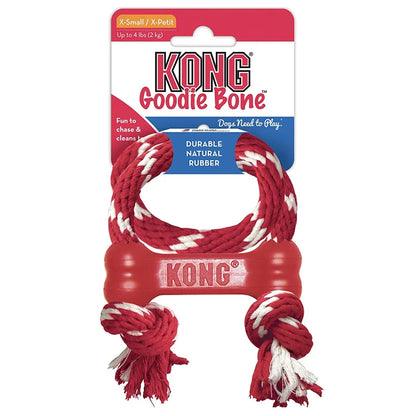 KONG KP51 Puppy Goodie Bone with Rope (XS) Red/Pink/Blue
