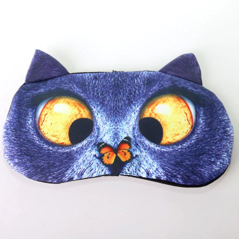 1PCS 3D Sleeping Mask Cute Cartoon Cat Dog Sleeping Eye Mask Eyeshade Cover Soft Portable Animal Blindfold Eyepatch Eye Cover