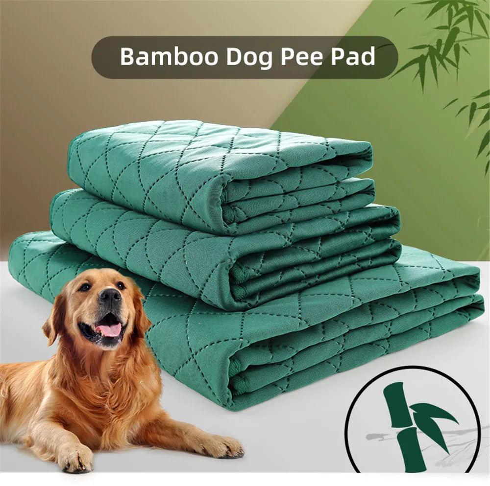 Dog Pee Pad Reusable Washable Dog Urine Mat Bamboo Fiber Sofa Waterproof Absorbent Puppy Cat Training Diaper Mat Pet Supplies