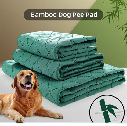 Dog Pee Pad Reusable Washable Dog Urine Mat Bamboo Fiber Sofa Waterproof Absorbent Puppy Cat Training Diaper Mat Pet Supplies