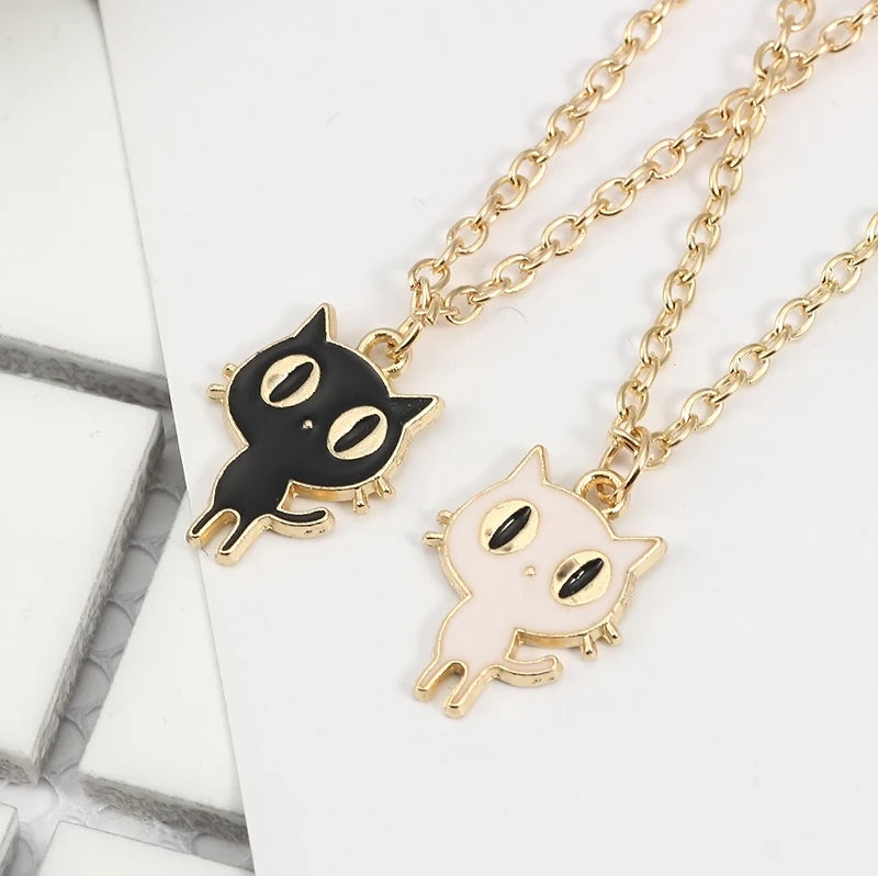 Cute Cartoon Cat Animal Pendant Necklace For Girls Women Lovely Kitten Neko Birthday Party Jewelry Accessories Gift 2024 Trend