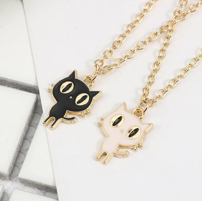 Cute Cartoon Cat Animal Pendant Necklace For Girls Women Lovely Kitten Neko Birthday Party Jewelry Accessories Gift 2024 Trend