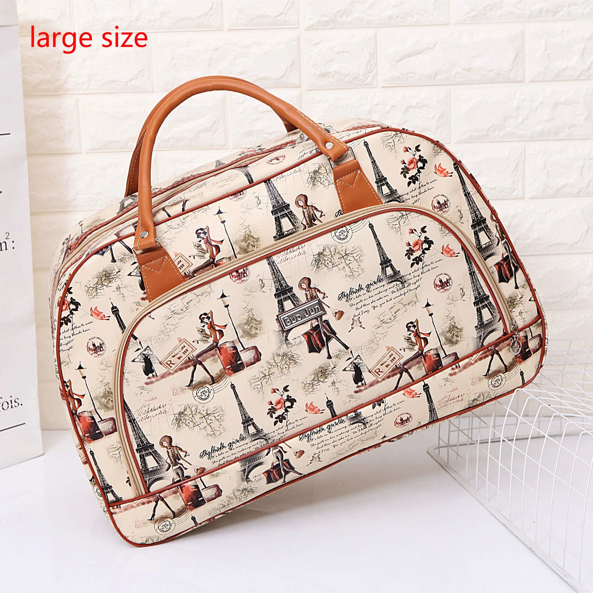 Hot Sale PU Leather Women Travel Duffel Bag for Men Large Capacity Waterproof Travel Bag Design Zipper Multifunction Luggage Bag