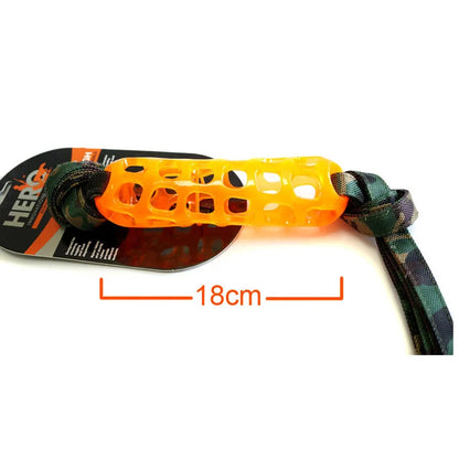 CAITEC Dog Toys Soft Rubber Treat Cylinder with Knotted Streamer Suitable for Foraging Pet Toys with Video