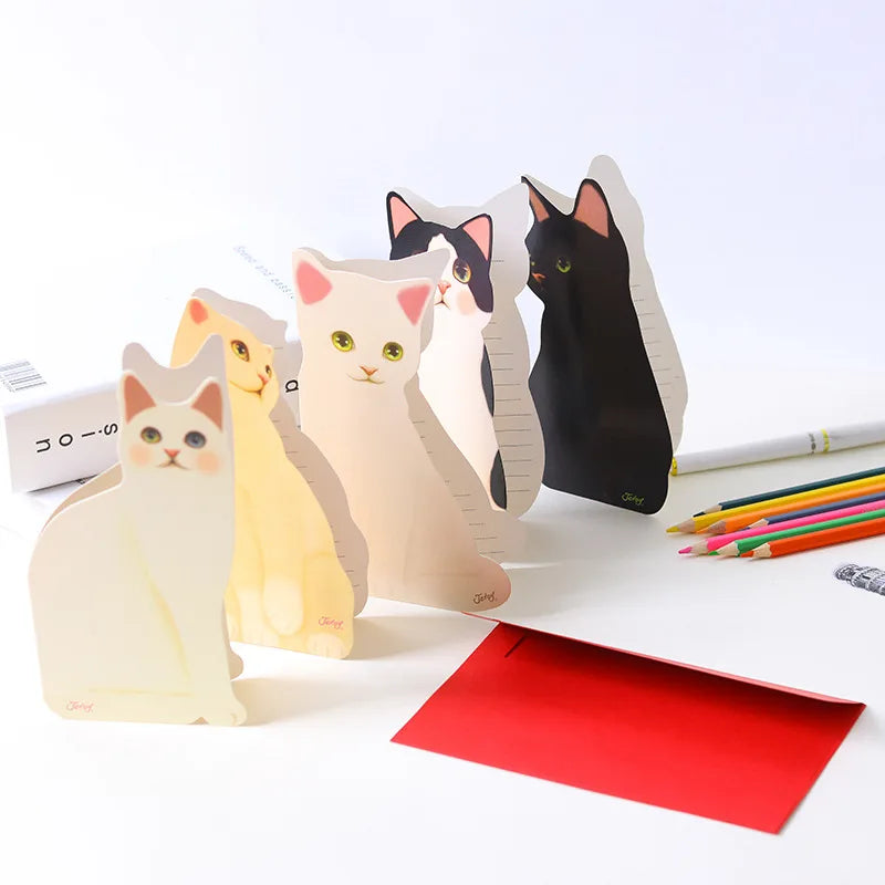 5Pcs Greeting Cards DIY Handmade Dried Flower Thank You Note Black White Yellow Cats Birthday Party