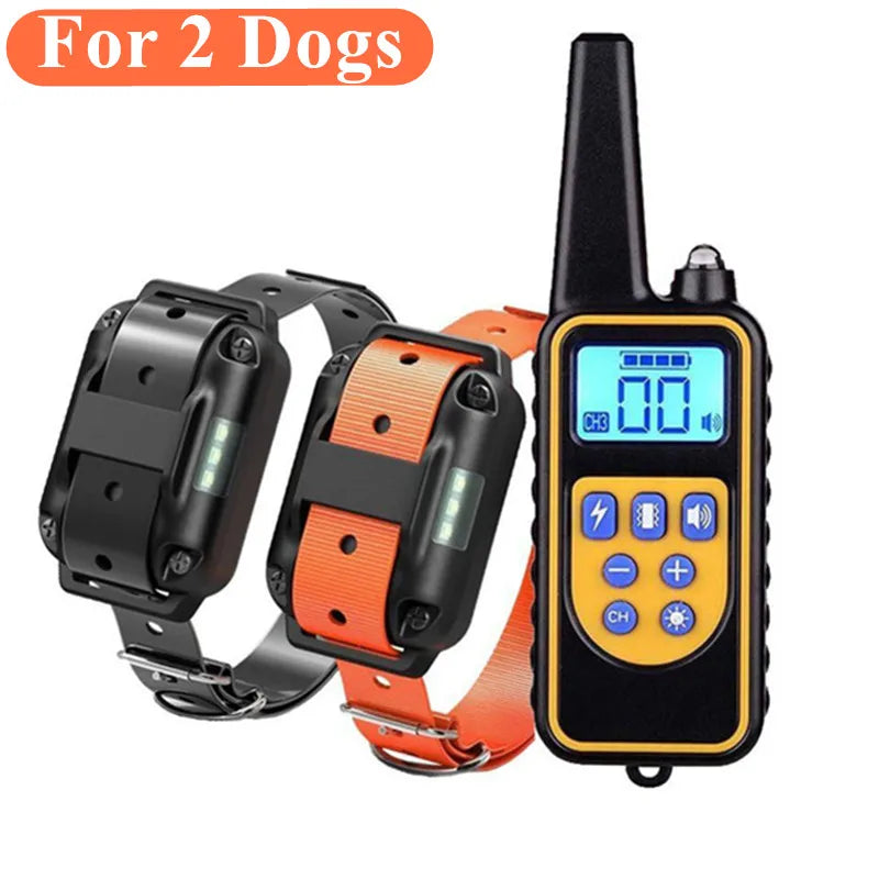 Electric Dog Training Collar Waterproof Dog Bark Collar Pet With Remote Control Rechargeable Anti Barking Device All Size Dogs