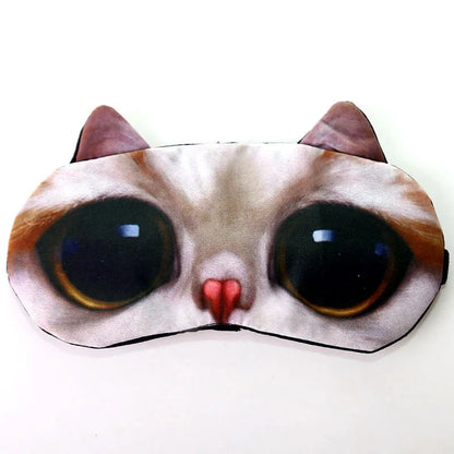 1PCS 3D Sleeping Mask Cute Cartoon Cat Dog Sleeping Eye Mask Eyeshade Cover Soft Portable Animal Blindfold Eyepatch Eye Cover
