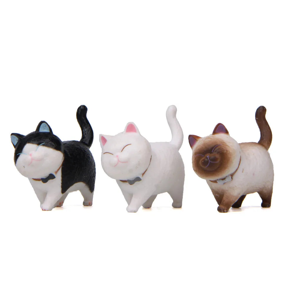 Cute Cat Ornaments Kawaii Bell Cat Animal Fairy Garden Figurines Accessories Home Decoration Desktop  Model Birthday Gift Gif