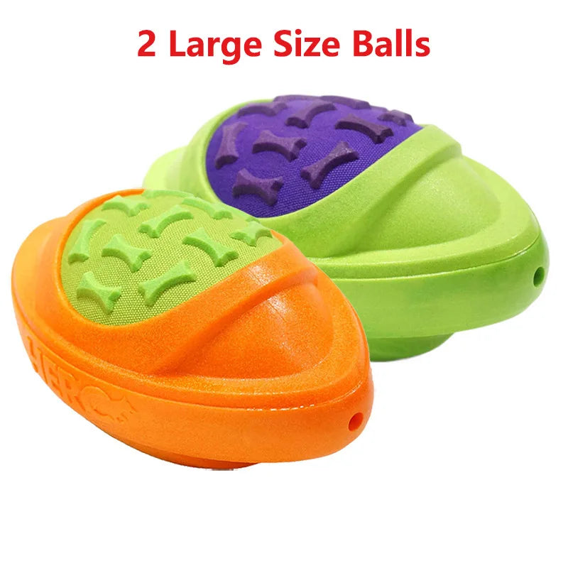CAITEC Dog Toys Football for Dogs Floatable Squeaky Hard and Firm Fit for Outdoor Throwing Suitable for Medium to Large Dogs