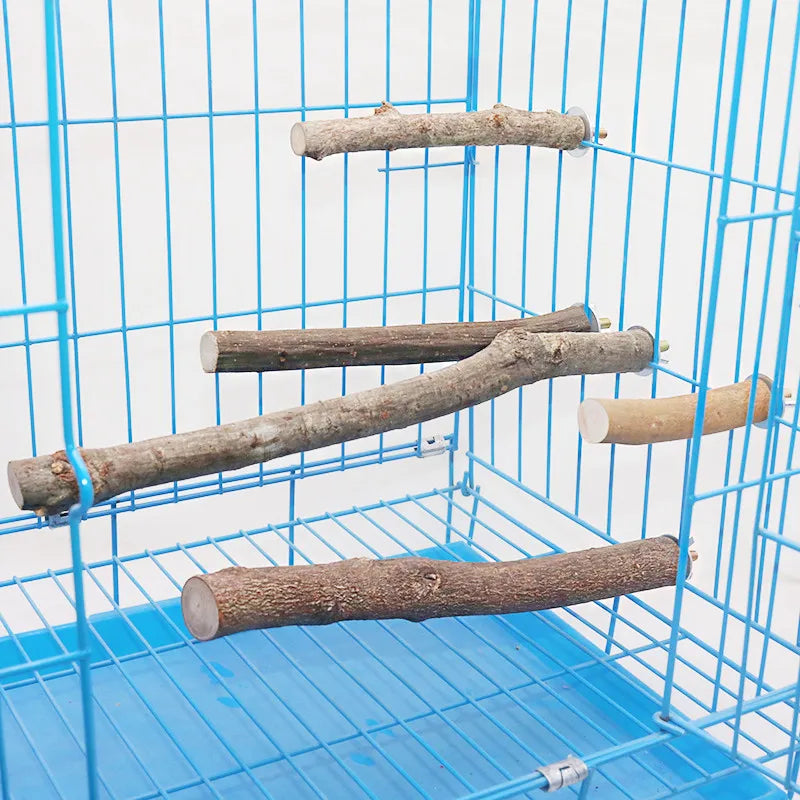 1 Pcs 10-30cm Pet Parrot Raw Wood Fork Tree Branch Stand Rack Toy Hamster Branch Perches For Bird Cage