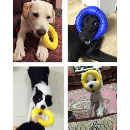 CAITEC Dog Toys Foam Ring Toy Soft Bite Ring Light Durable Floatable Bite Resistant Interactive Toy 3 Size for Choosing