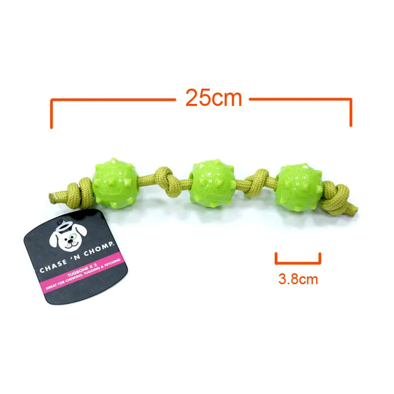 CAITEC Dog Toys Chewing Ball String Soft Durable Chewing and Tugging Best for Small Dog Puppy