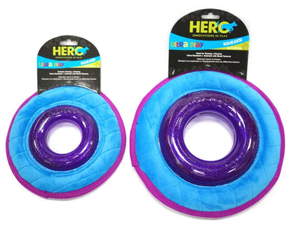 HERO Dog Toys Fabric Flying Disc Soft Squeaky Interactive Dog Toys Suitable for Small to Large Dogs