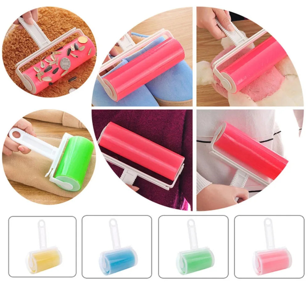 Reusable Washable Lint Roller Sticky Silicone Dust Wiper Pet Hair Remover Cleaning Brush Tools for Pet Cloth Furniture