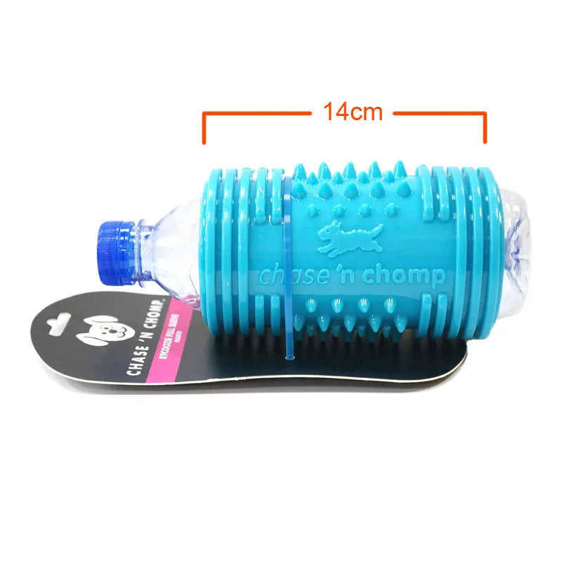 CAITEC Dog Toys Plastic Bottle Sleeve Dog Can Enjoy the Crunchy Sound Springy Chow Toy You Can Replace the Bottle by Yourself