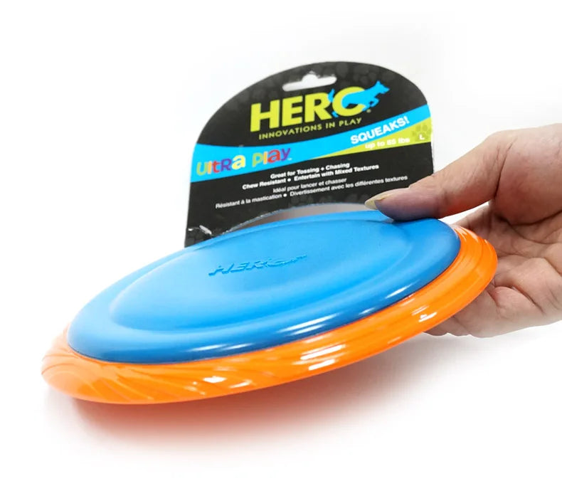 HERO Dog Toys Flying Disc Squeaky Interactive Dog Toy Suitable for Medium or Large Dogs