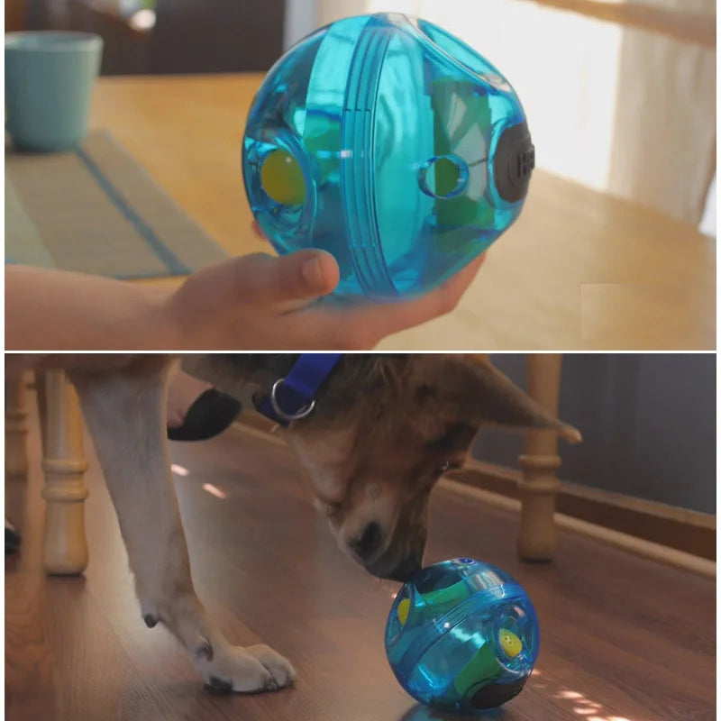 CAITEC Dog Toys Giggle Treat Dispensing Ball Make Funny Sounds Hard Ball Durable Foraging and Chewing Pet Toys Bite Resistant