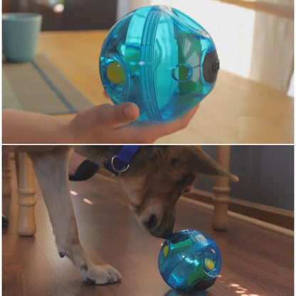 CAITEC Dog Toys Giggle Treat Dispensing Ball Make Funny Sounds Hard Ball Durable Foraging and Chewing Pet Toys Bite Resistant