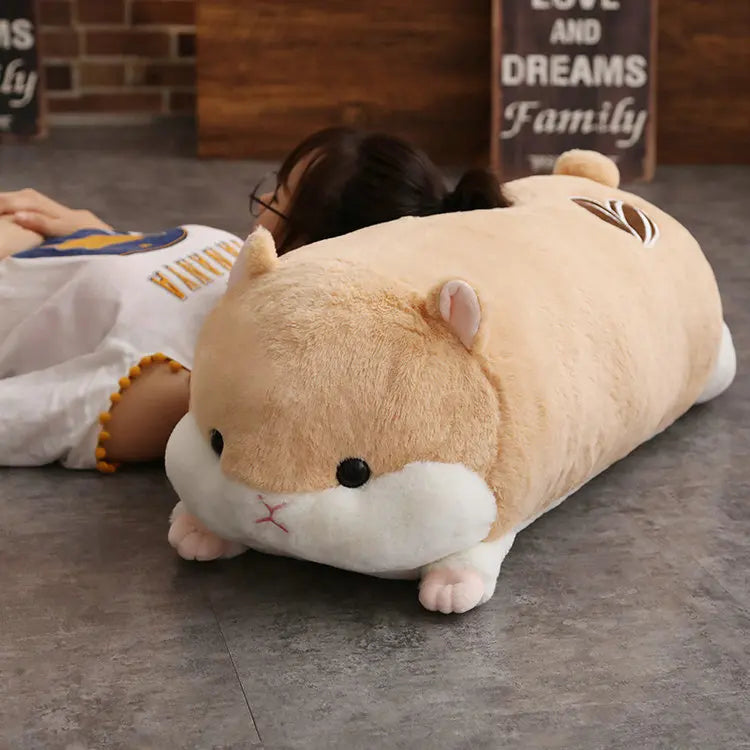 50-120cm Big Size Doll Cartoon Hamster Plush Toy Soft Stuffed Animals Pillow Girls Birthday Gifts Winter