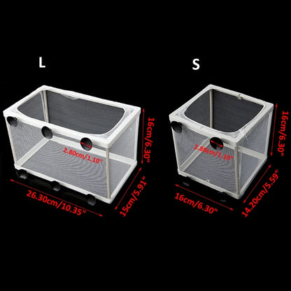 Fish Tank Aquarium Guppy Breeding Breeder Fish Baby Gauze Trap Box Isolator S/L
