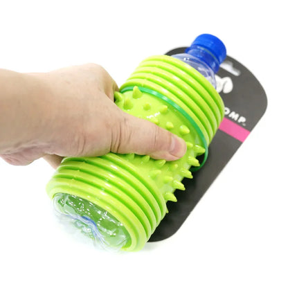 CAITEC Dog Toys Plastic Bottle Sleeve Dog Can Enjoy the Crunchy Sound Springy Chow Toy You Can Replace the Bottle by Yourself