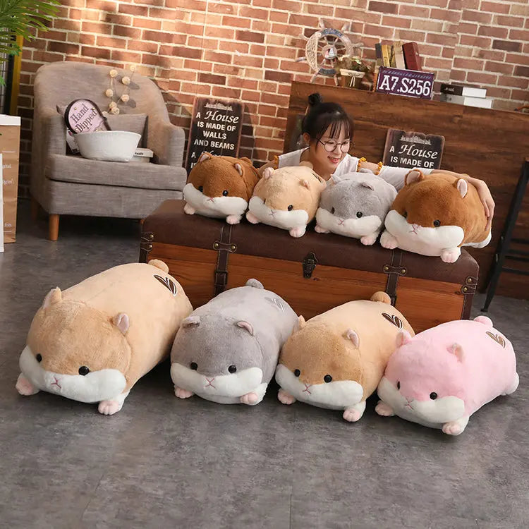 50-120cm Big Size Doll Cartoon Hamster Plush Toy Soft Stuffed Animals Pillow Girls Birthday Gifts Winter