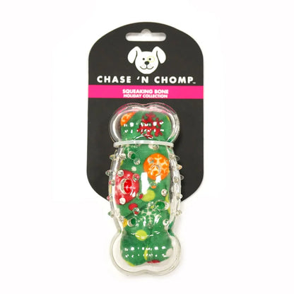 CAITEC Dog Toys Squeaking Bone Springy Suitable for Tossing and Chasing Soft Dog Toys of Holiday Series