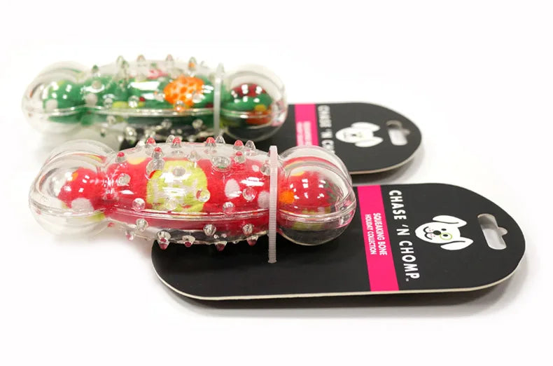 CAITEC Dog Toys Squeaking Bone Springy Suitable for Tossing and Chasing Soft Dog Toys of Holiday Series